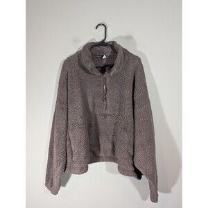 Old Navy Womens Violet Sherpa Mythical Cropped Sweatshirt Sz XXL Training Casual